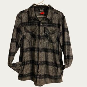 Colorado Clothing Black and Gray Flannel Button Up Casual Shirt - Medium